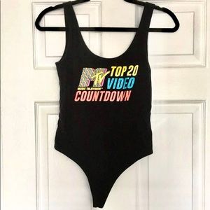 Authentic Black MTV TOP 20 Bodysuit